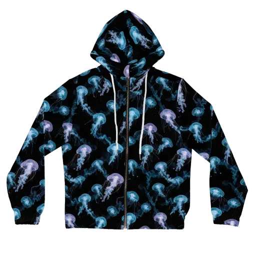 Abyssal Bloom on a Women's Full-Zip Hoodie