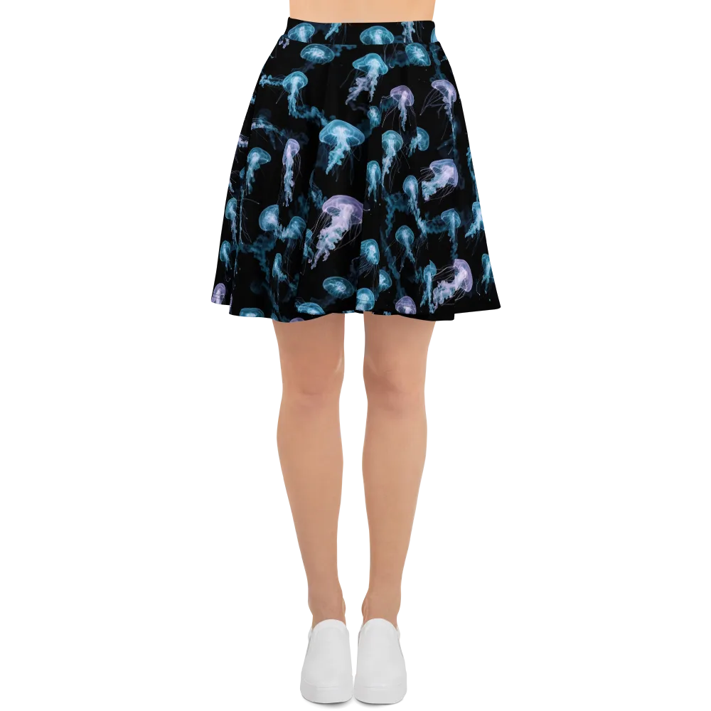 Abyssal Bloom on Skater Skirt — Front