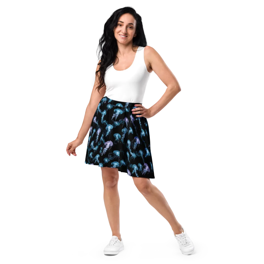 Abyssal Bloom on Skater Skirt — Front
