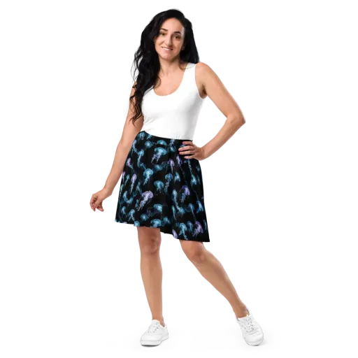 Abyssal Bloom on a Skater Skirt