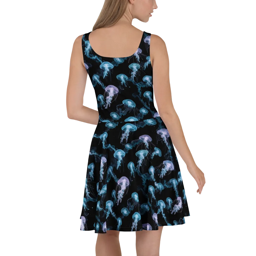 Abyssal Bloom on Skater Dress — Back