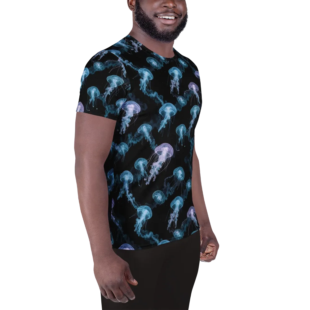 Abyssal Bloom on Men's Athletic T-Shirt — Right