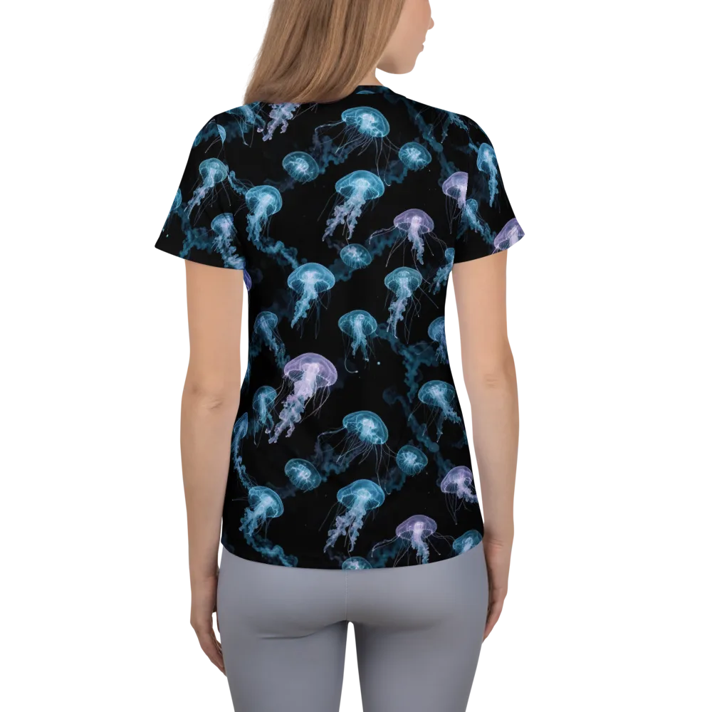 Abyssal Bloom on Women's Athletic T-Shirt — Back