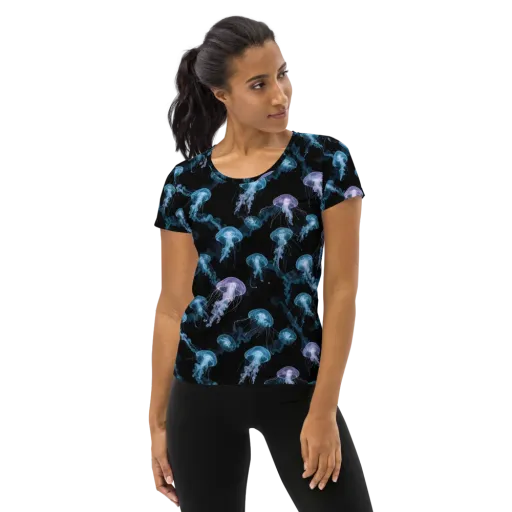 Abyssal Bloom on a Women's Athletic T-Shirt
