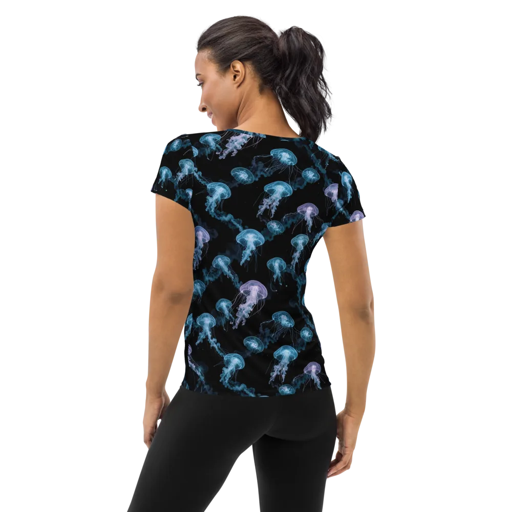 Abyssal Bloom on Women's Athletic T-Shirt — Back