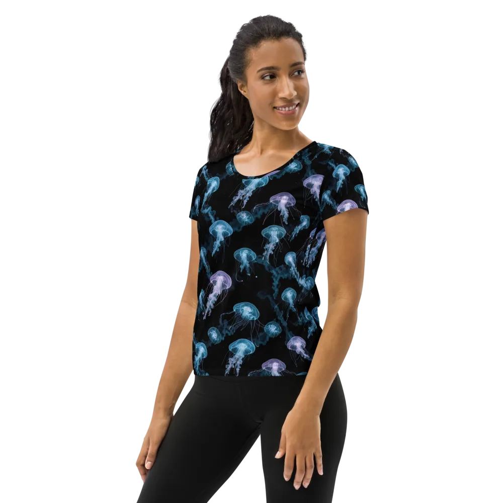 Abyssal Bloom on Women's Athletic T-Shirt — Left