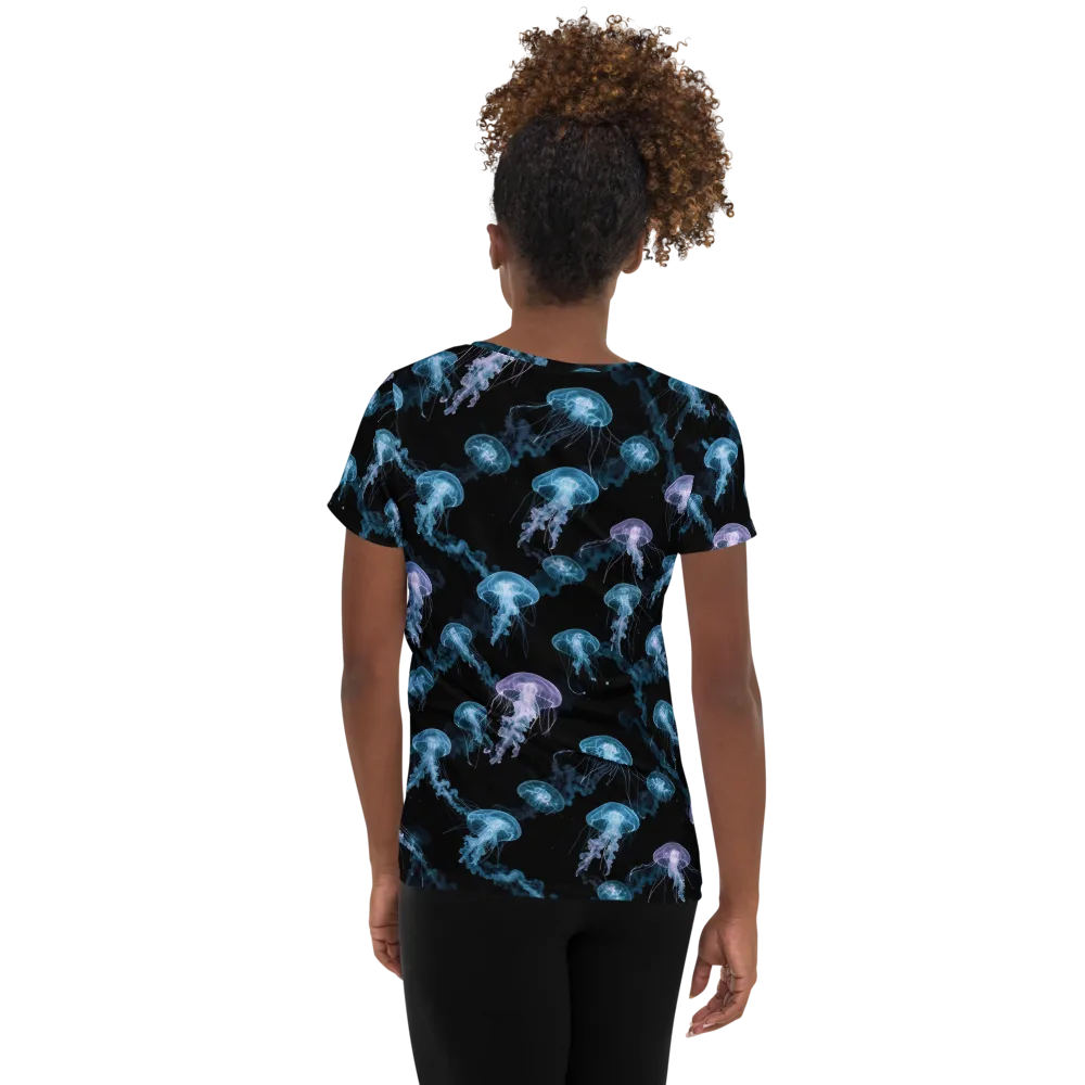 Abyssal Bloom on Women's Athletic T-Shirt — Back