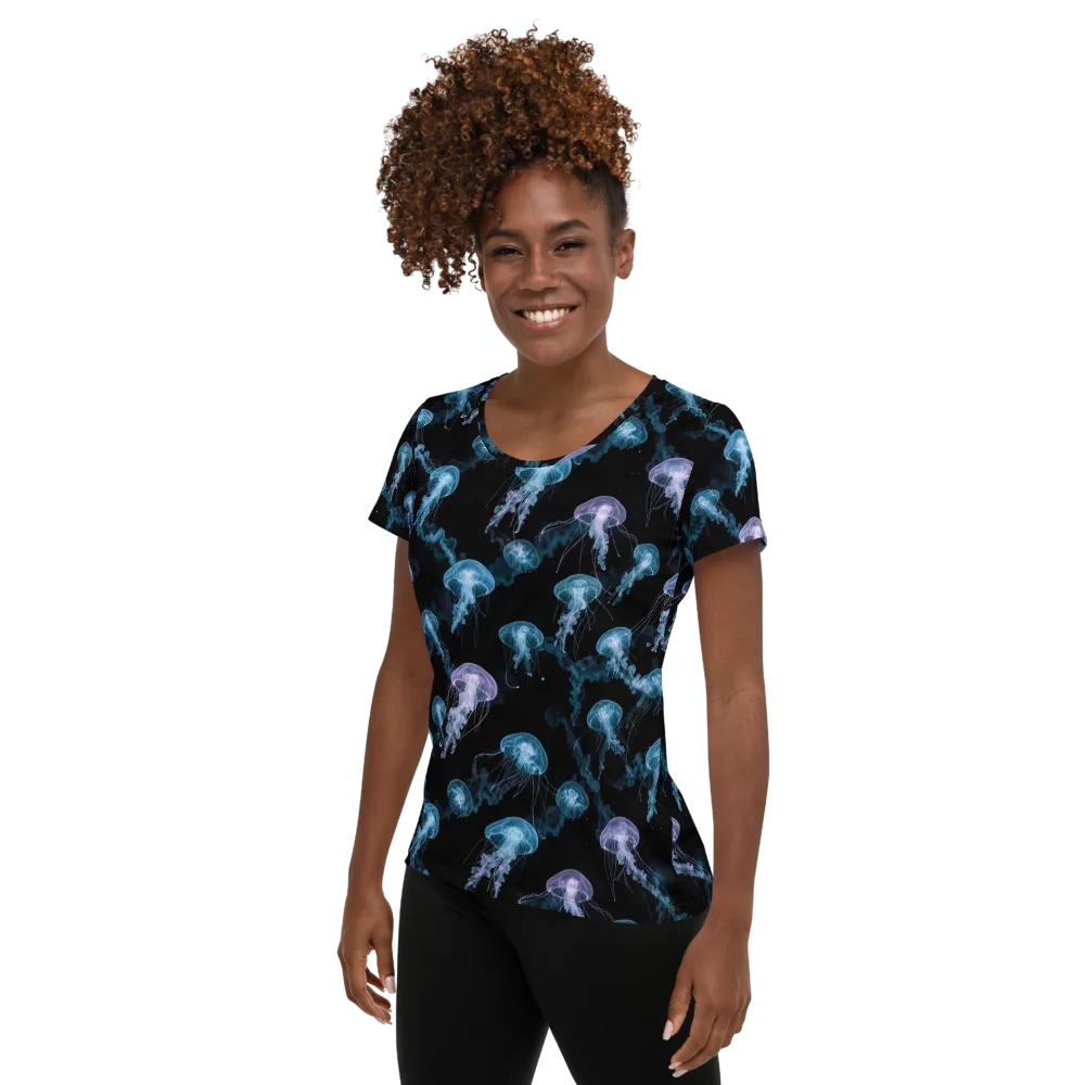 Abyssal Bloom on Women's Athletic T-Shirt — Left