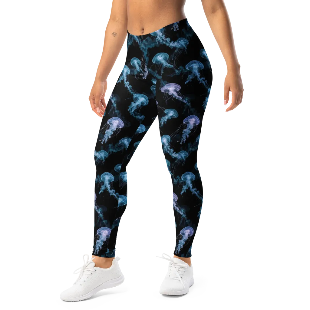 Abyssal Bloom on Leggings — Left Front