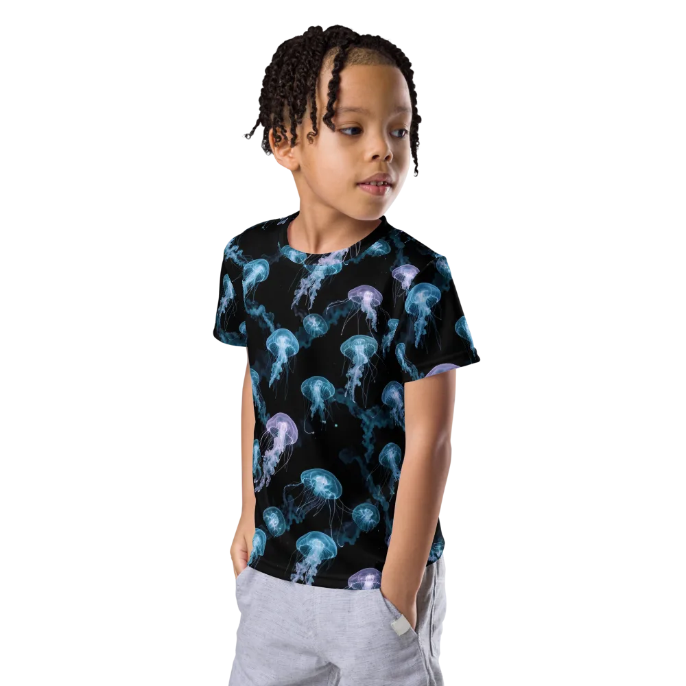 Abyssal Bloom on Kids Crew Neck T-Shirt — Left Front