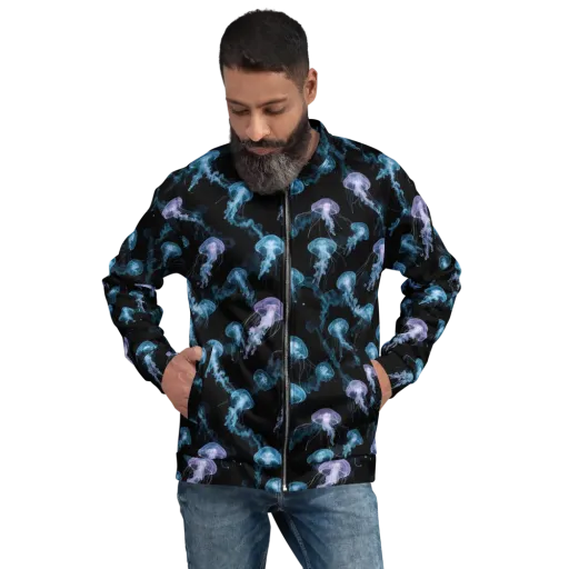 Abyssal Bloom on a Bomber Jacket