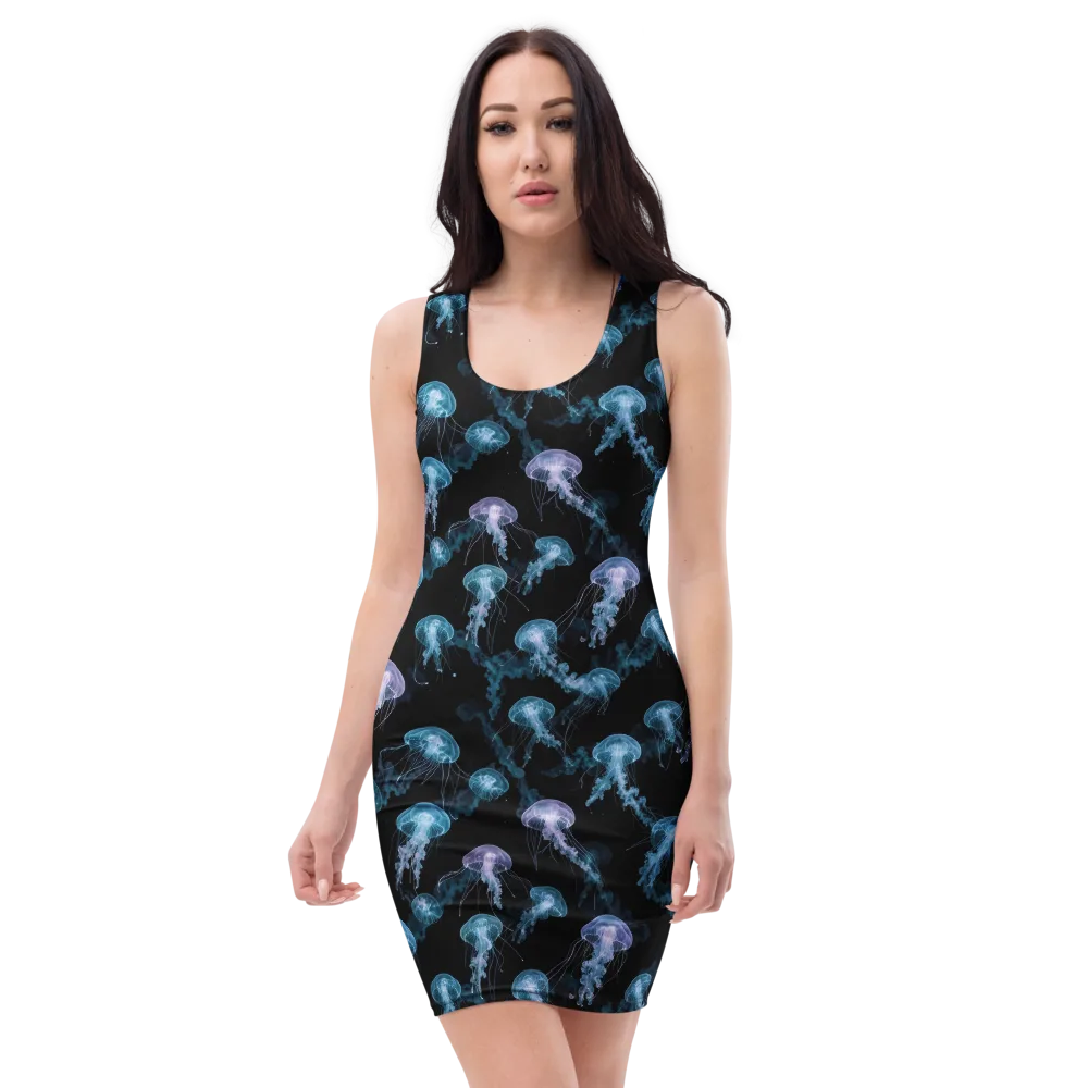 Abyssal Bloom on Bodycon Dress — Front