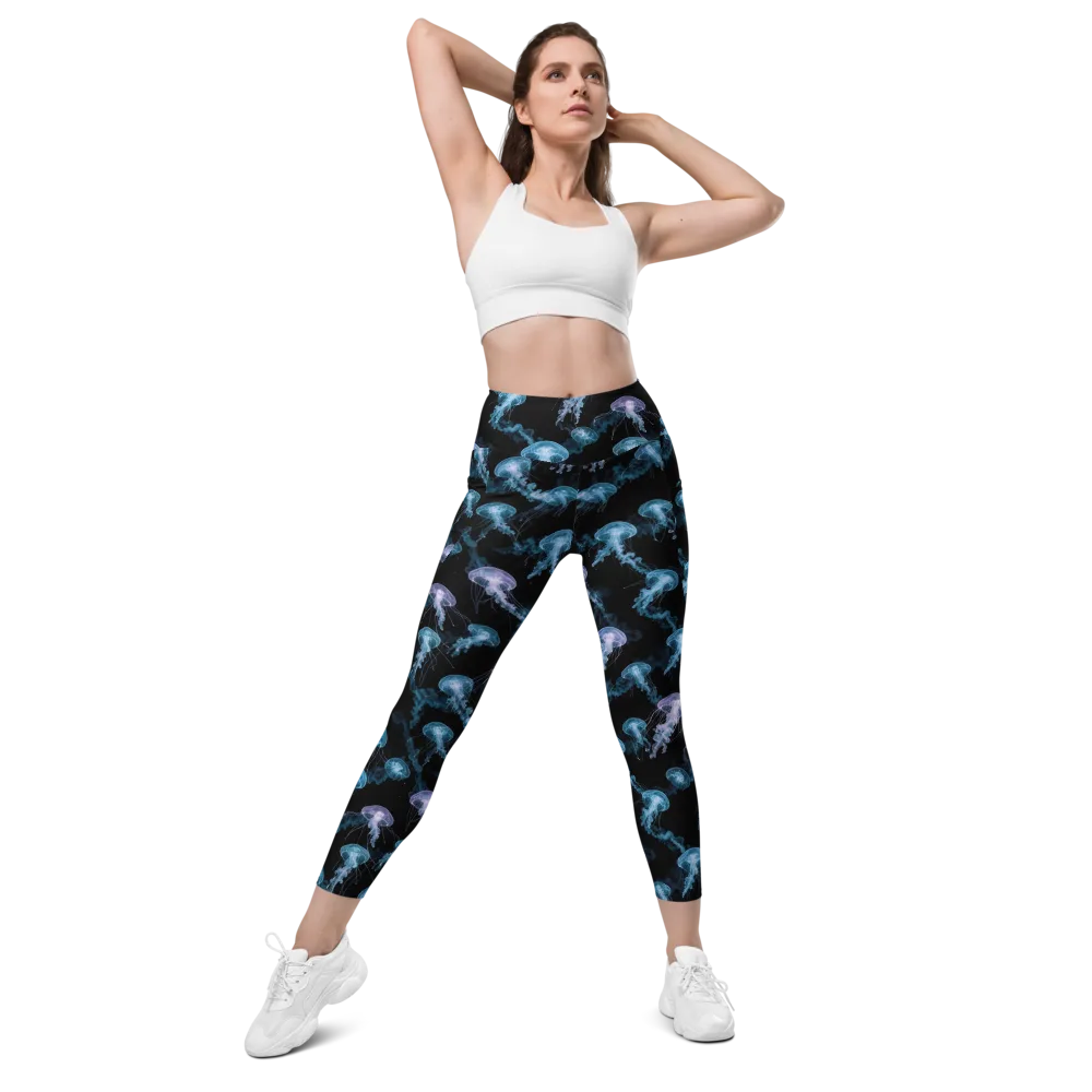 Abyssal Bloom on Leggings with Pockets — Front