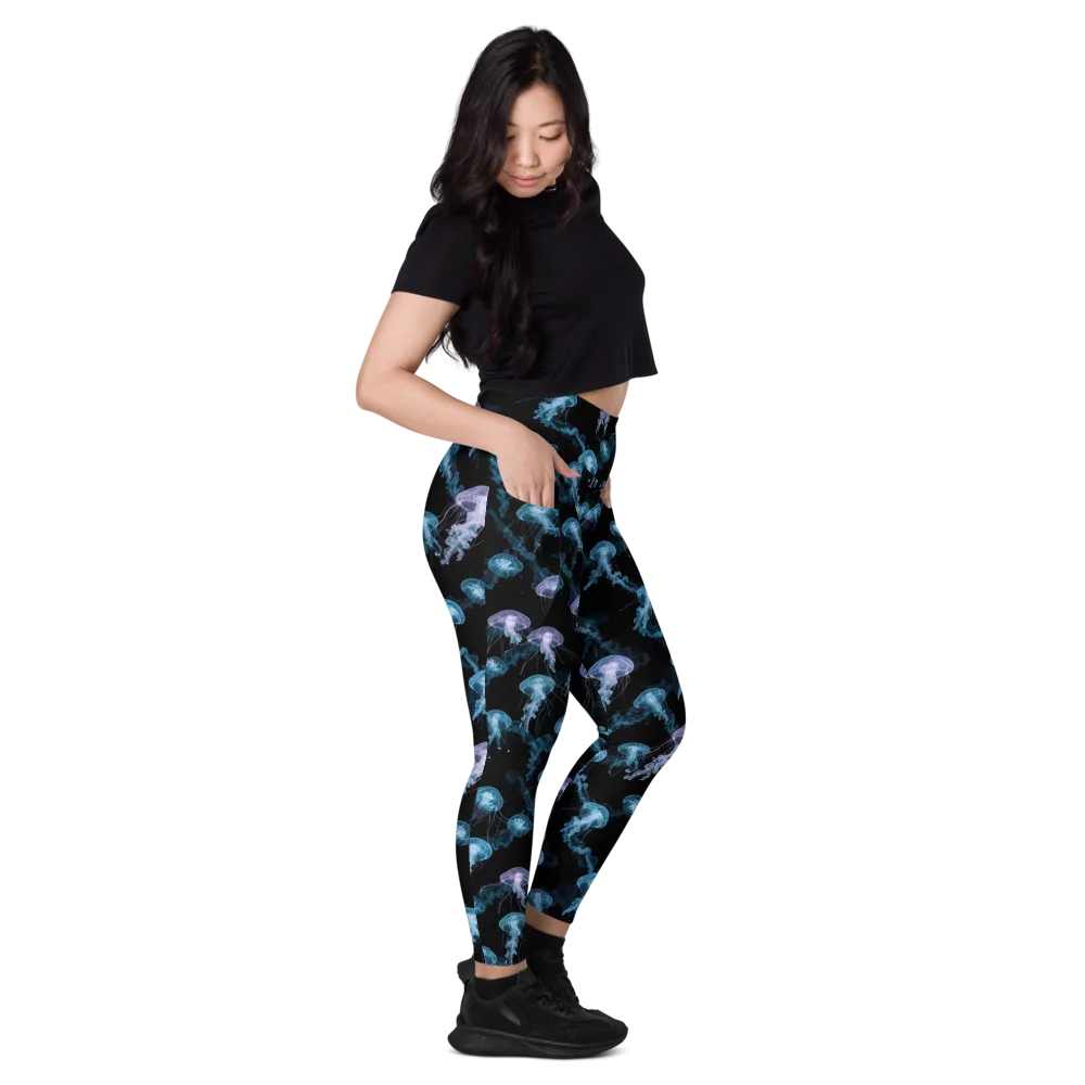 Abyssal Bloom on Leggings with Pockets — Right