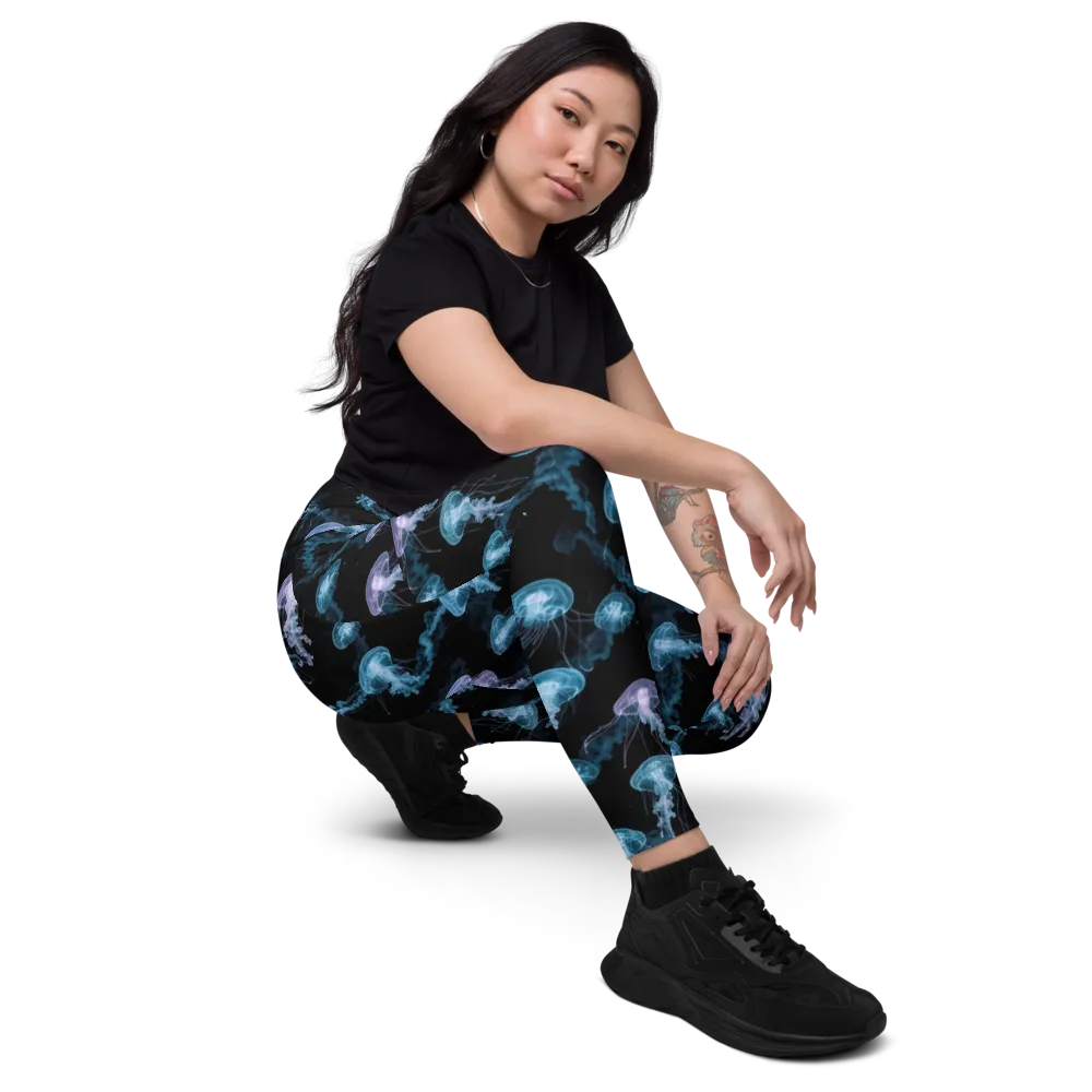 Abyssal Bloom on Leggings with Pockets — Right Front
