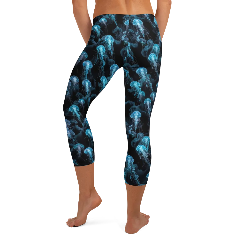 Azure Abyss on Capri Leggings — Back