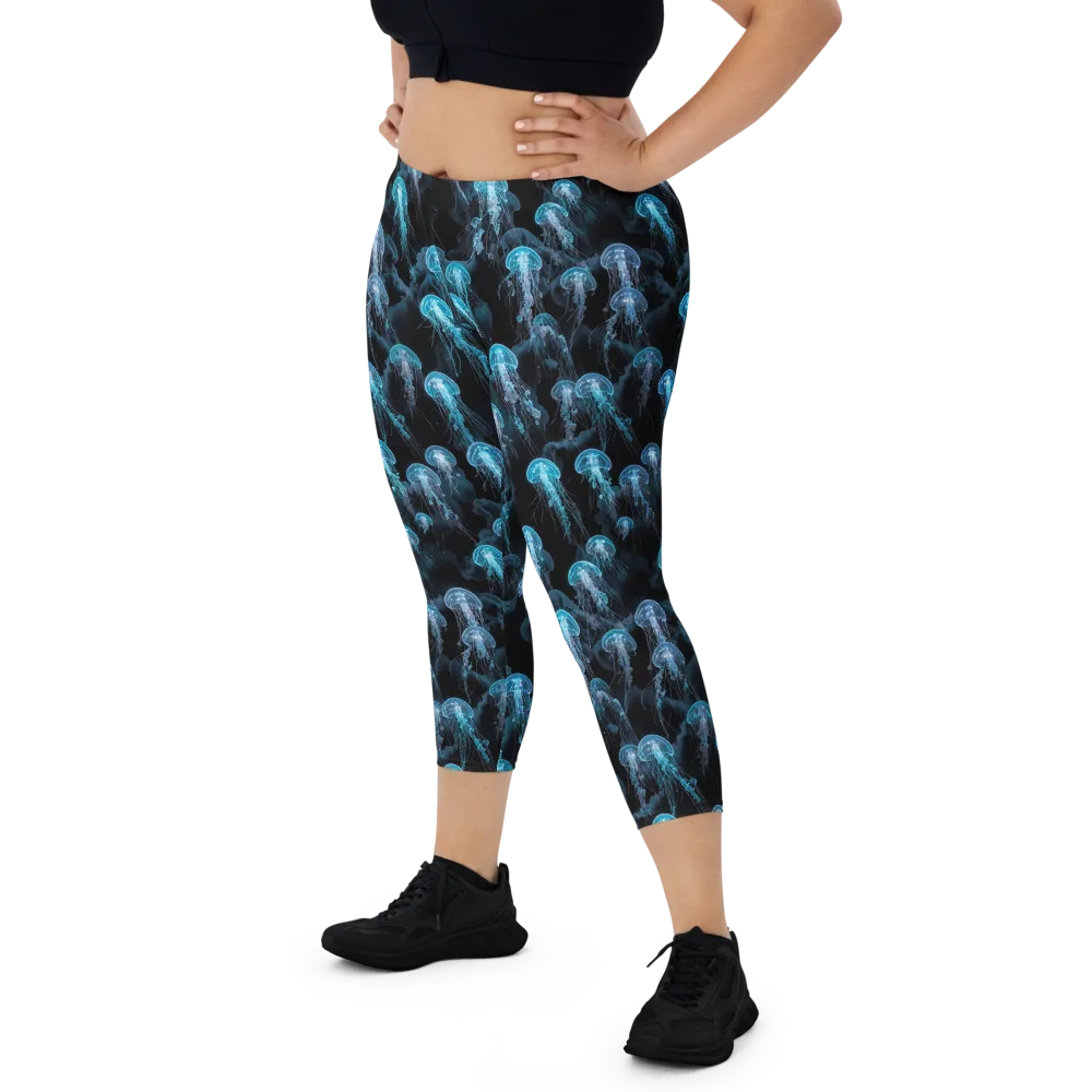 Azure Abyss on Capri Leggings — Front