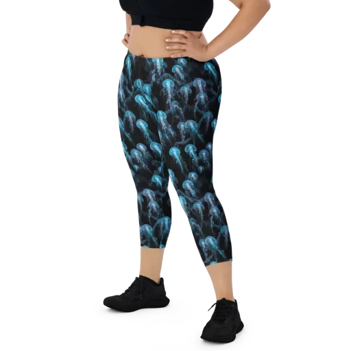 Azure Abyss on a Capri Leggings