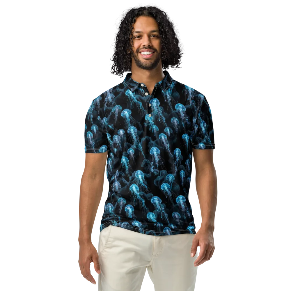 Azure Abyss on Men's Slim Fit Polo Shirt — Front