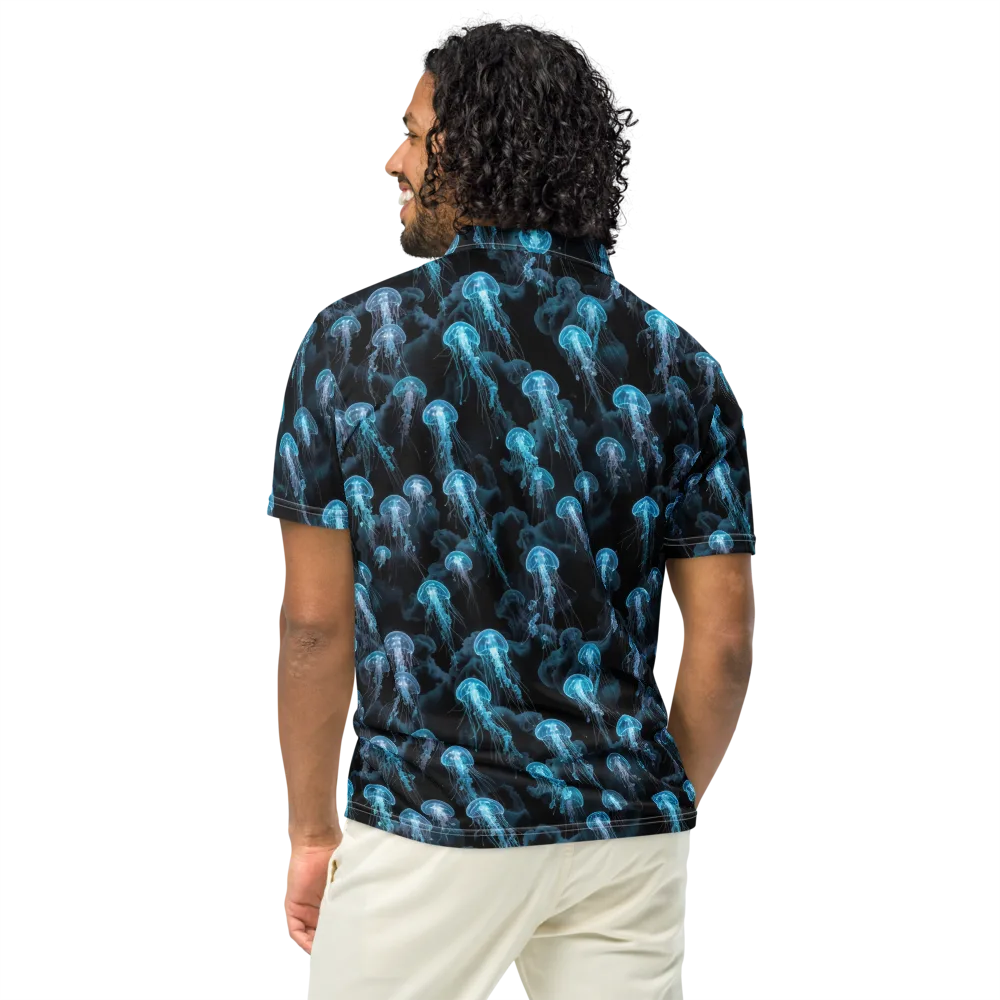 Azure Abyss on Men's Slim Fit Polo Shirt — Back