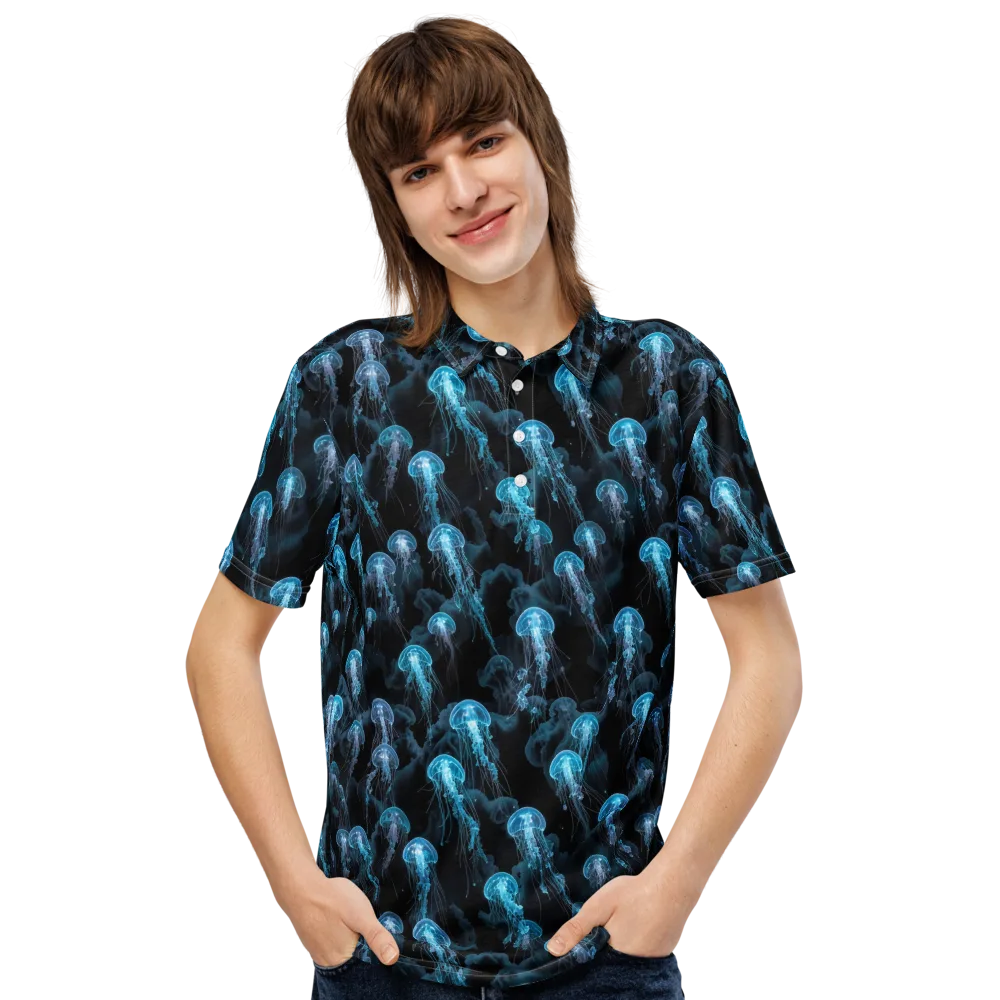 Azure Abyss on Men's Slim Fit Polo Shirt — Front