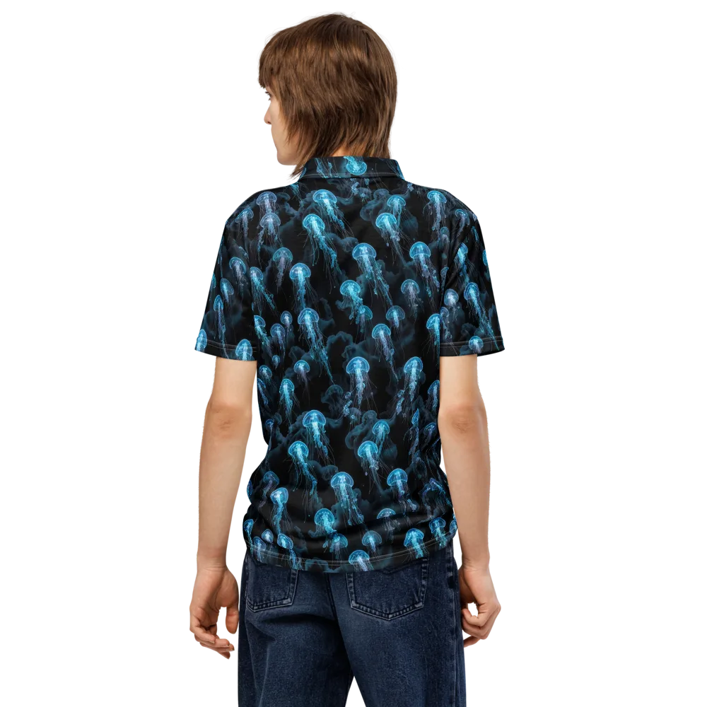 Azure Abyss on Men's Slim Fit Polo Shirt — Back