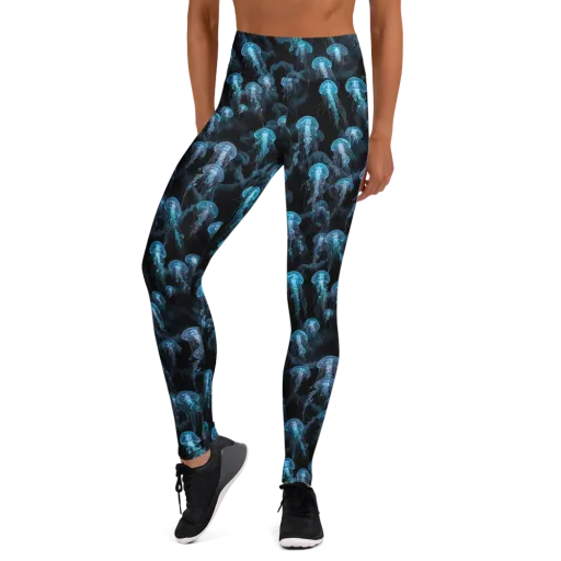 Azure Abyss on a Yoga Leggings