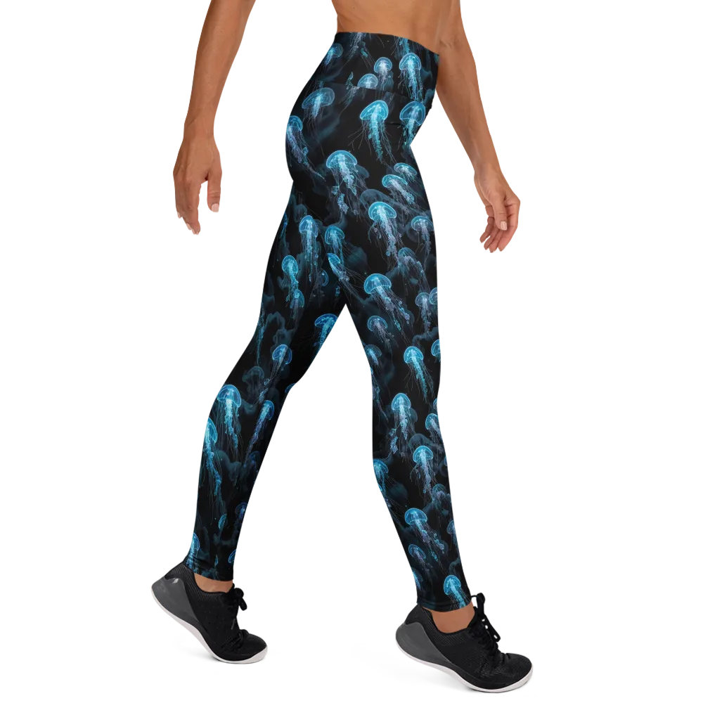Azure Abyss on Yoga Leggings — Right