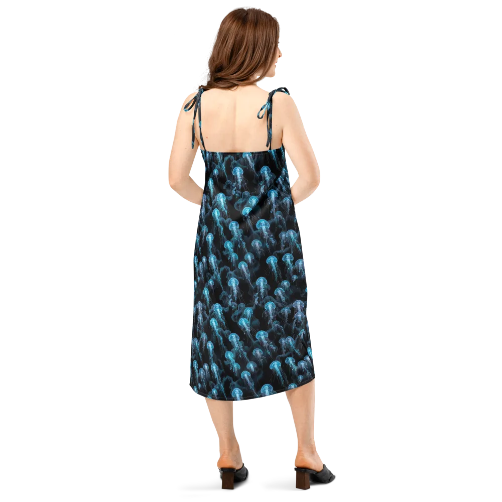 Azure Abyss on Slip Dress — Back