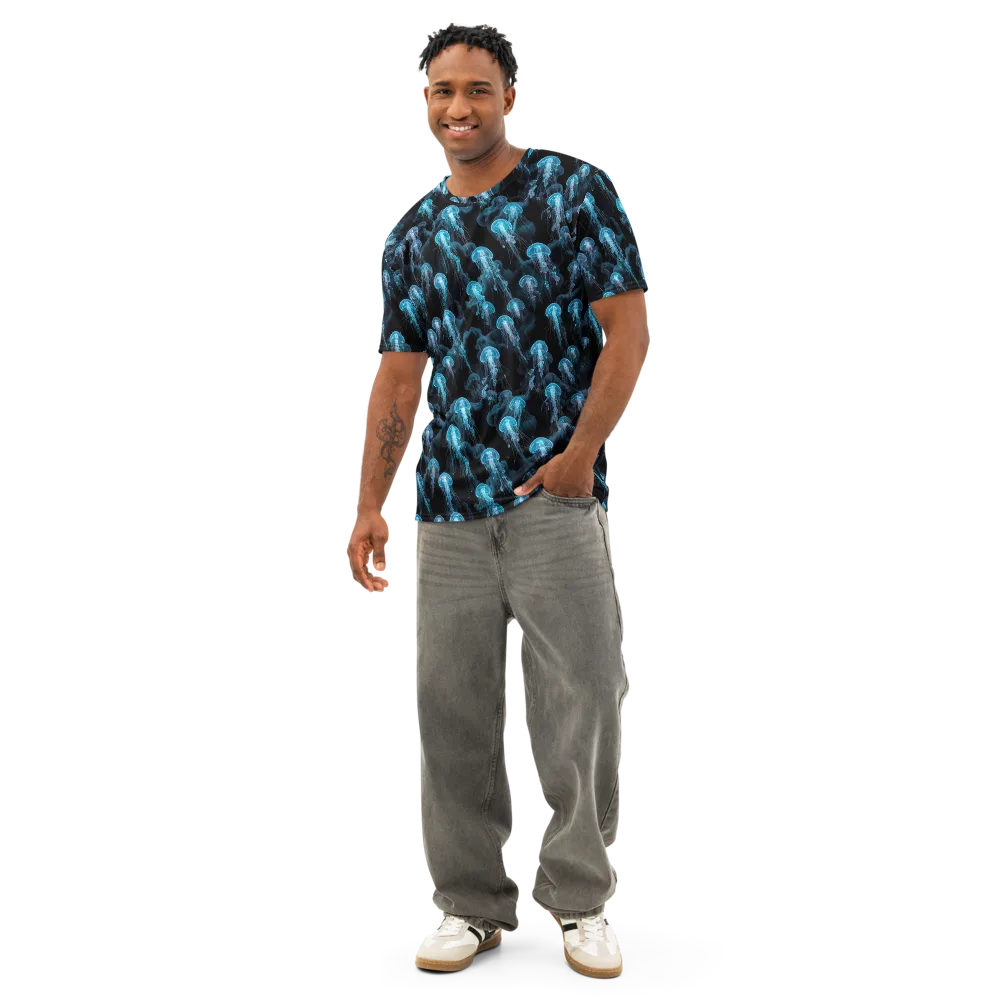 Azure Abyss on Men's Cotton Crew Neck T-Shirt — Front