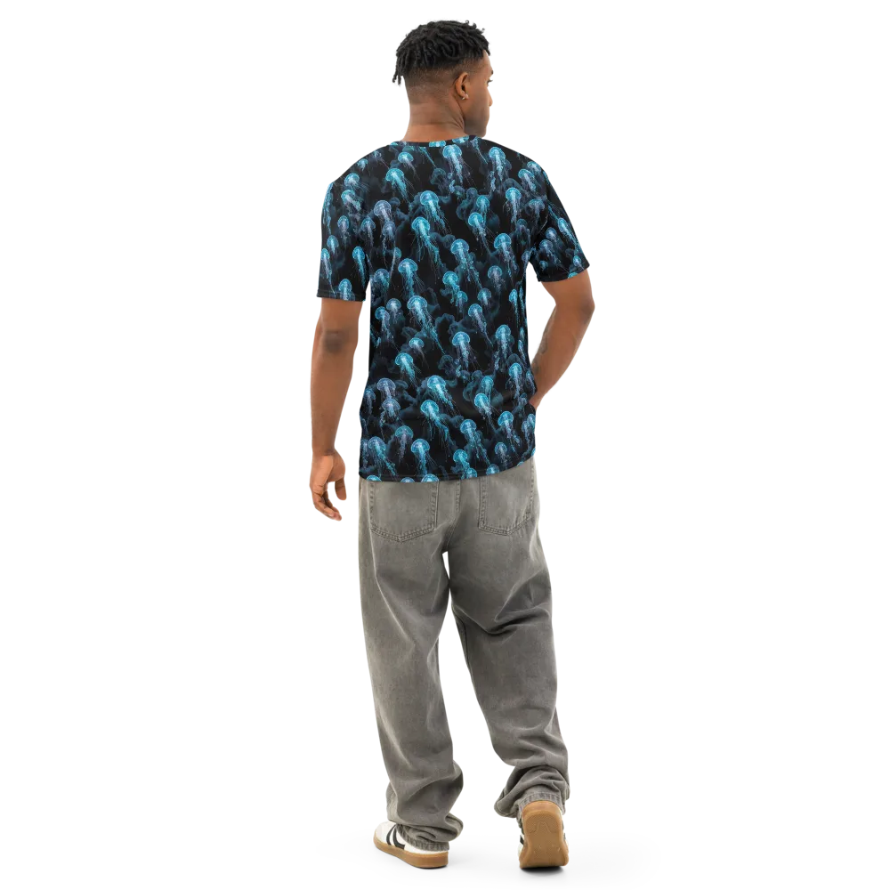 Azure Abyss on Men's Cotton Crew Neck T-Shirt — Back