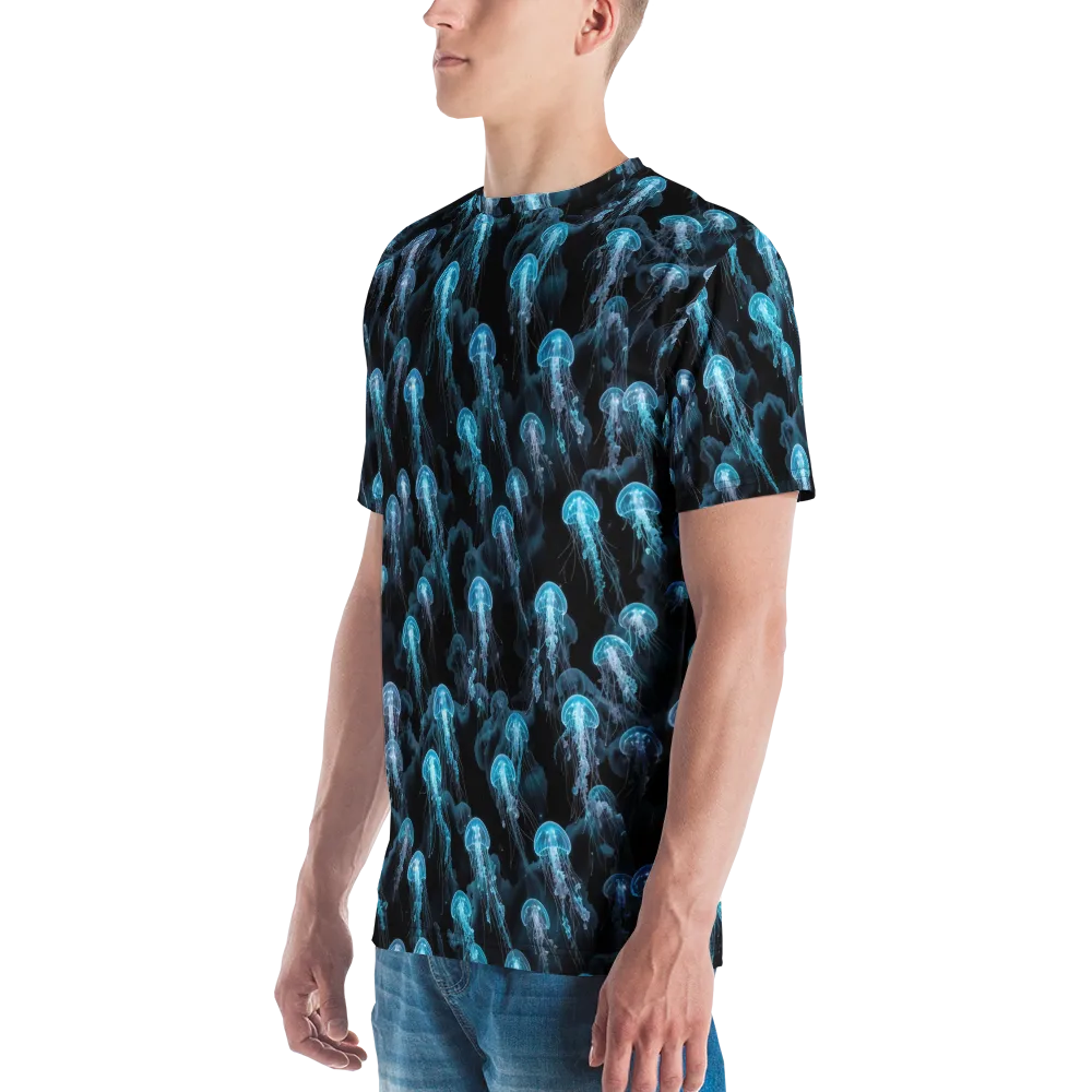 Azure Abyss on Men's Crew Neck T-Shirt — Left