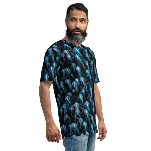 Azure Abyss on a Men's Crew Neck T-Shirt