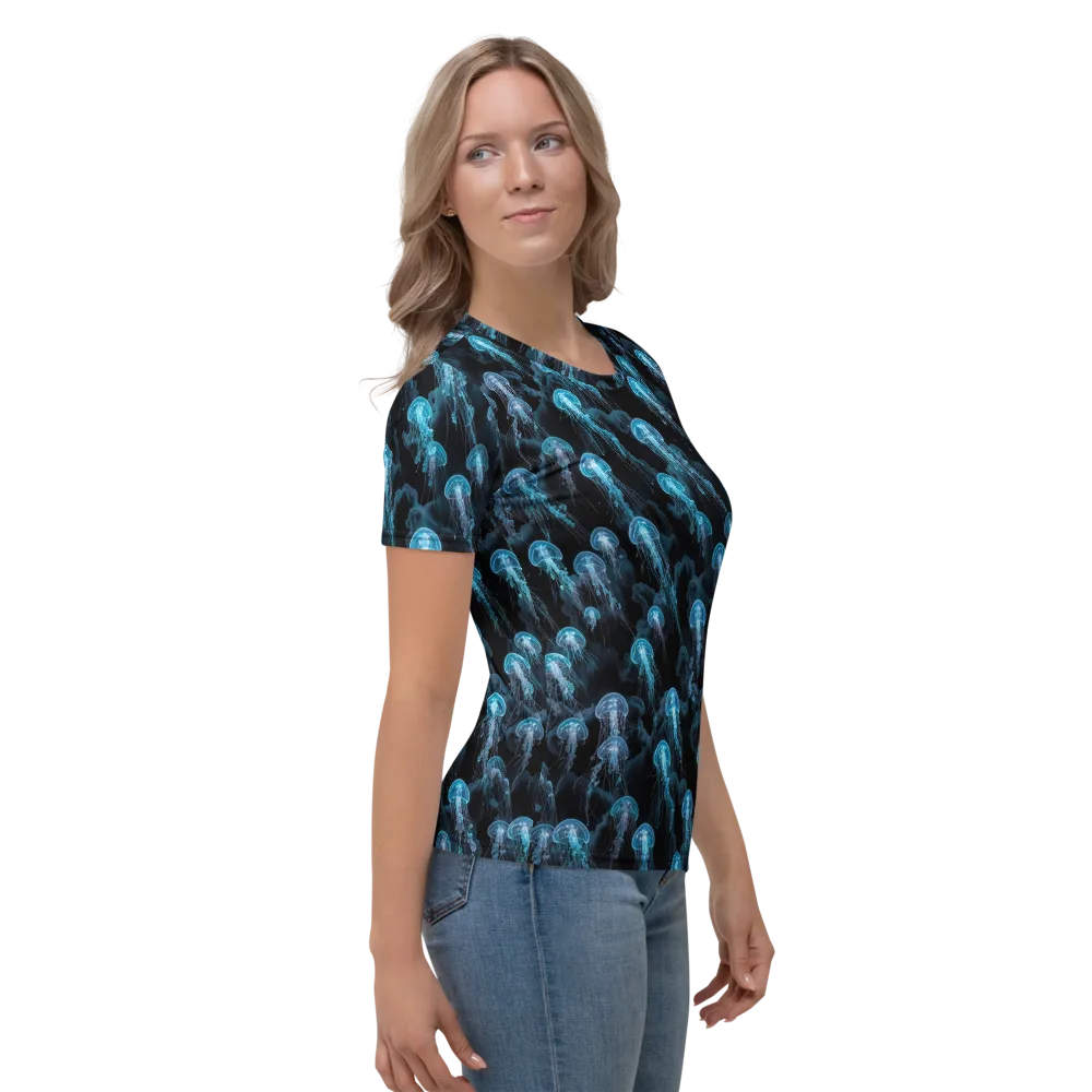 Azure Abyss on Women's Crew Neck T-Shirt — Right