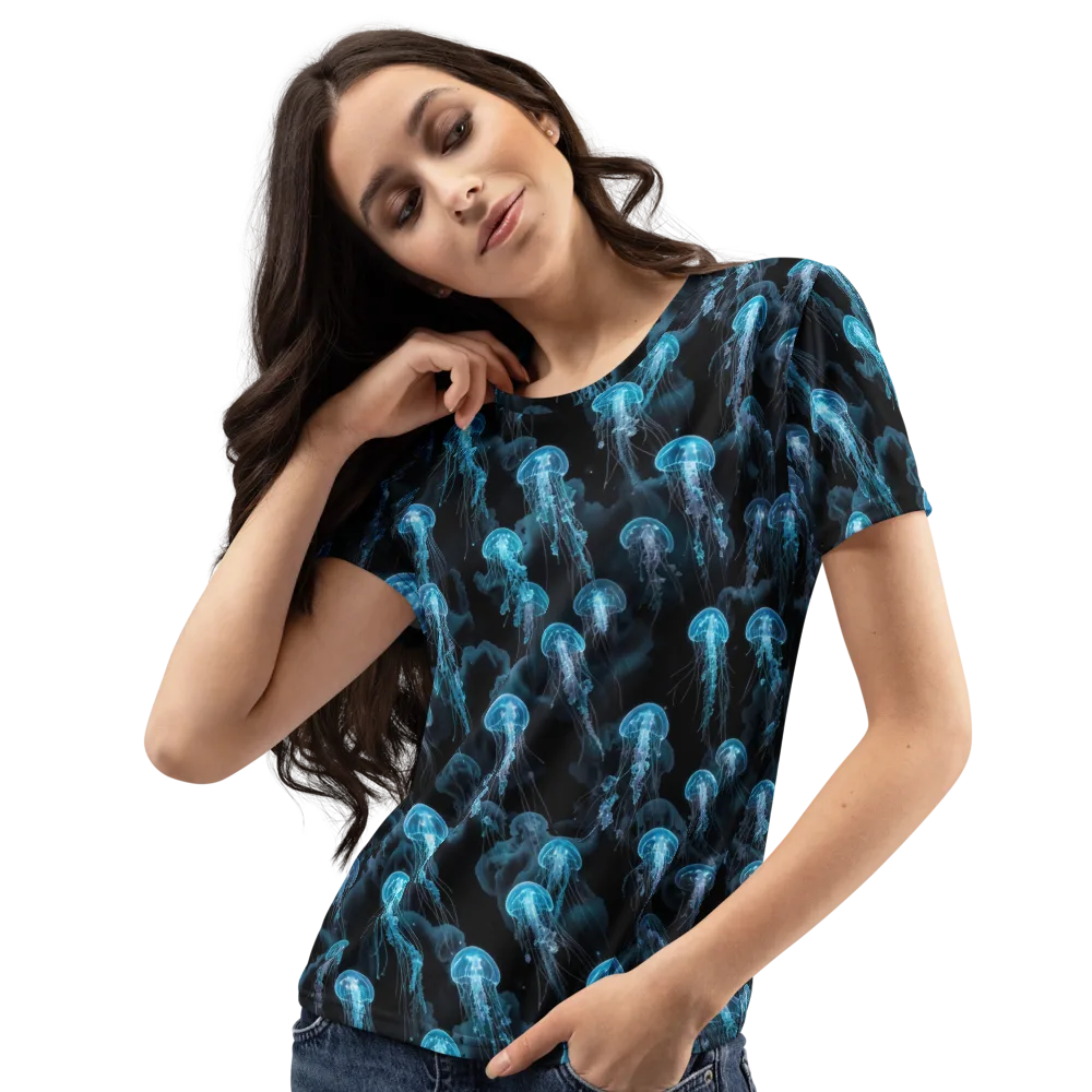Azure Abyss on Women's Crew Neck T-Shirt — Left Front