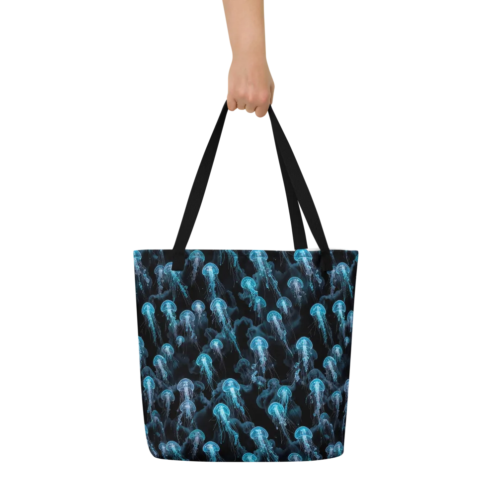 Azure Abyss on Large Tote Bag W/ Pocket — Front