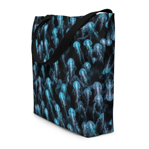 Azure Abyss on a Large Tote Bag W/ Pocket