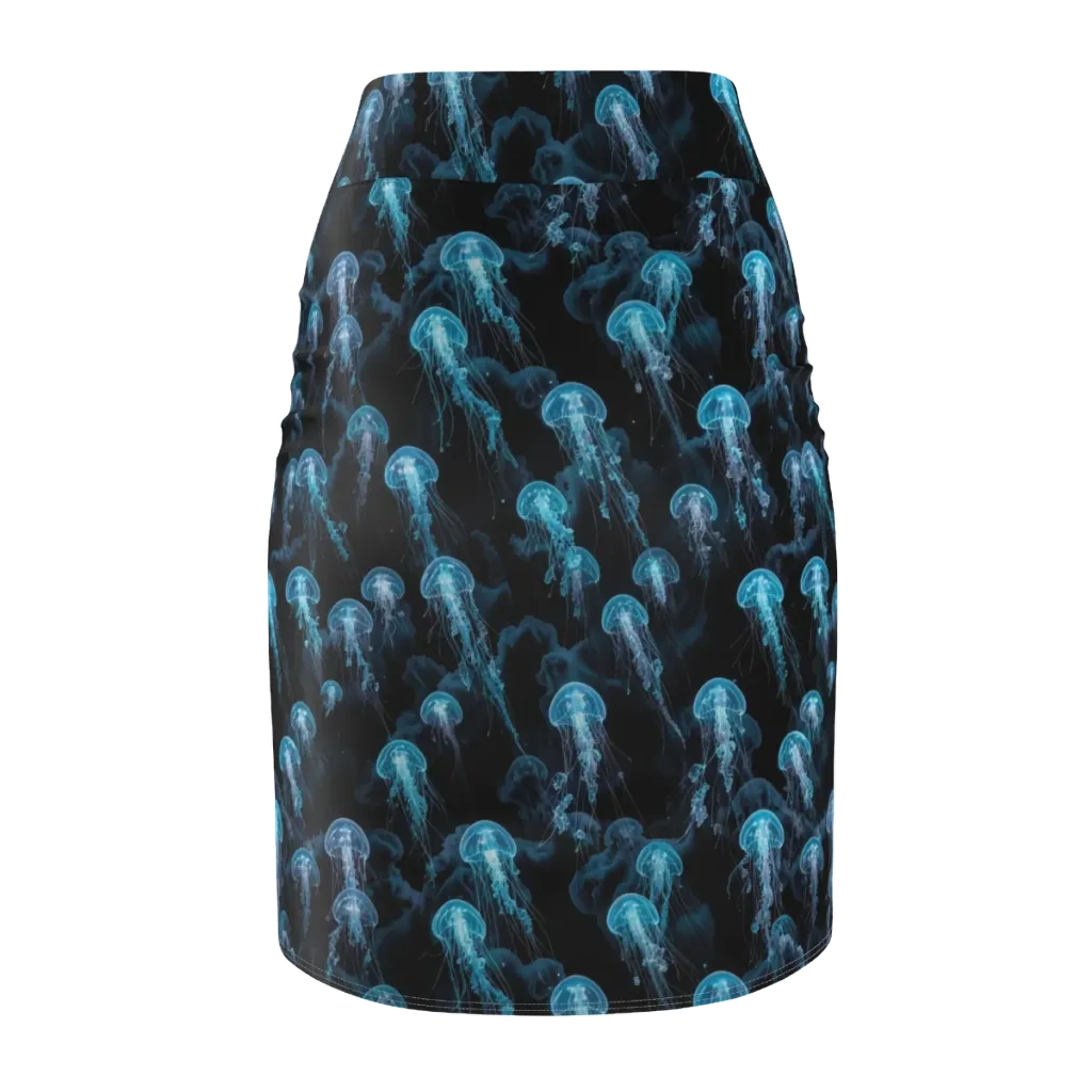 Azure Abyss on Pencil Skirt — Back