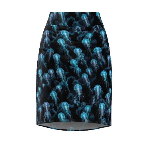 Azure Abyss on a Pencil Skirt