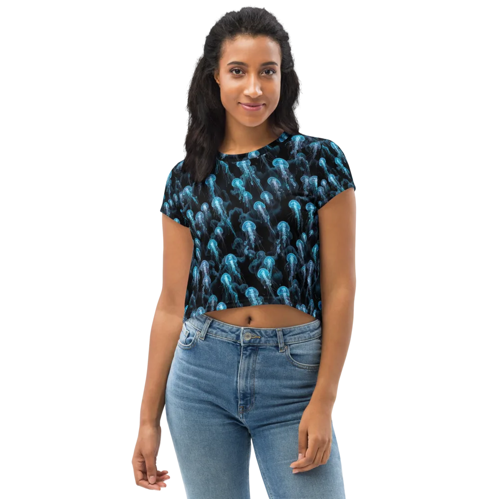 Azure Abyss on Crop Tee — Front