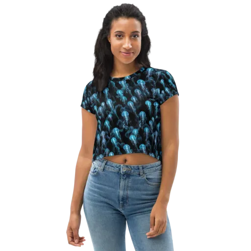 Azure Abyss on a Crop Tee
