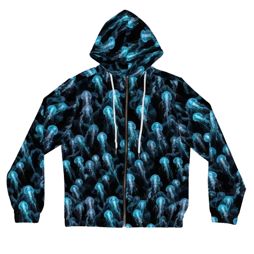 Azure Abyss on a Women's Full-Zip Hoodie