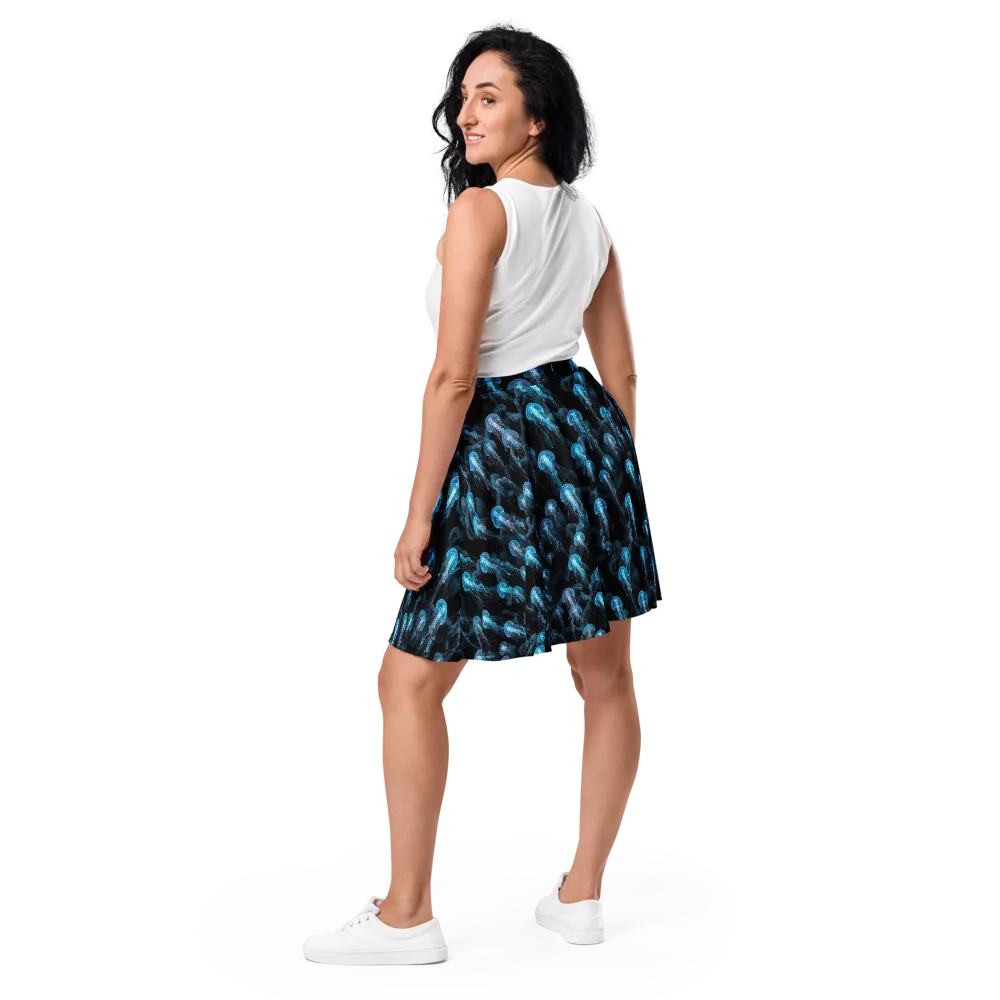 Azure Abyss on Skater Skirt — Back