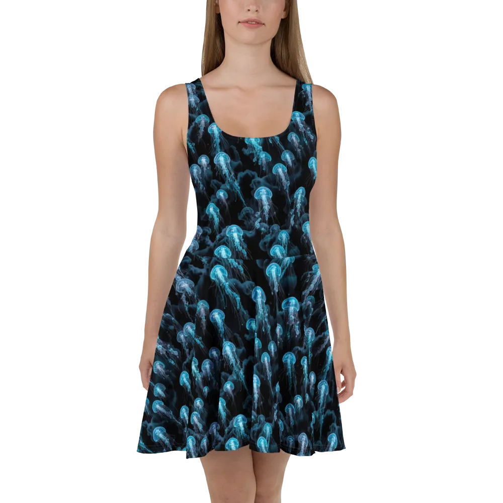 Azure Abyss on Skater Dress — Front
