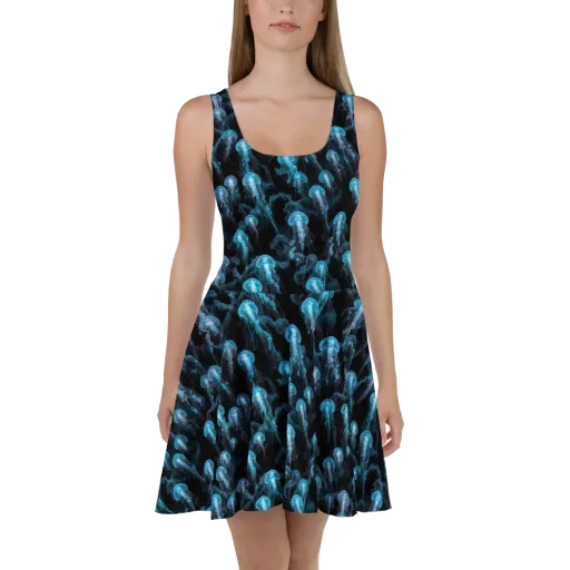 Azure Abyss on a Skater Dress