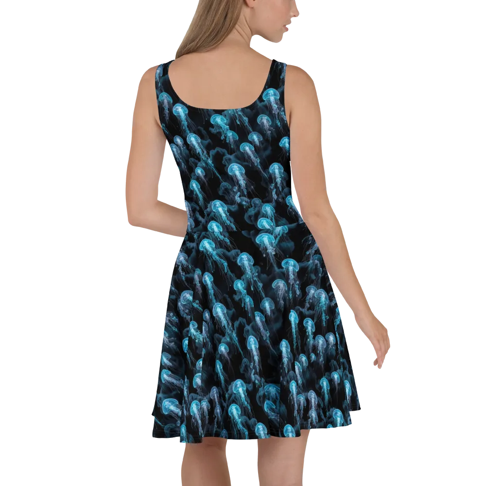 Azure Abyss on Skater Dress — Back