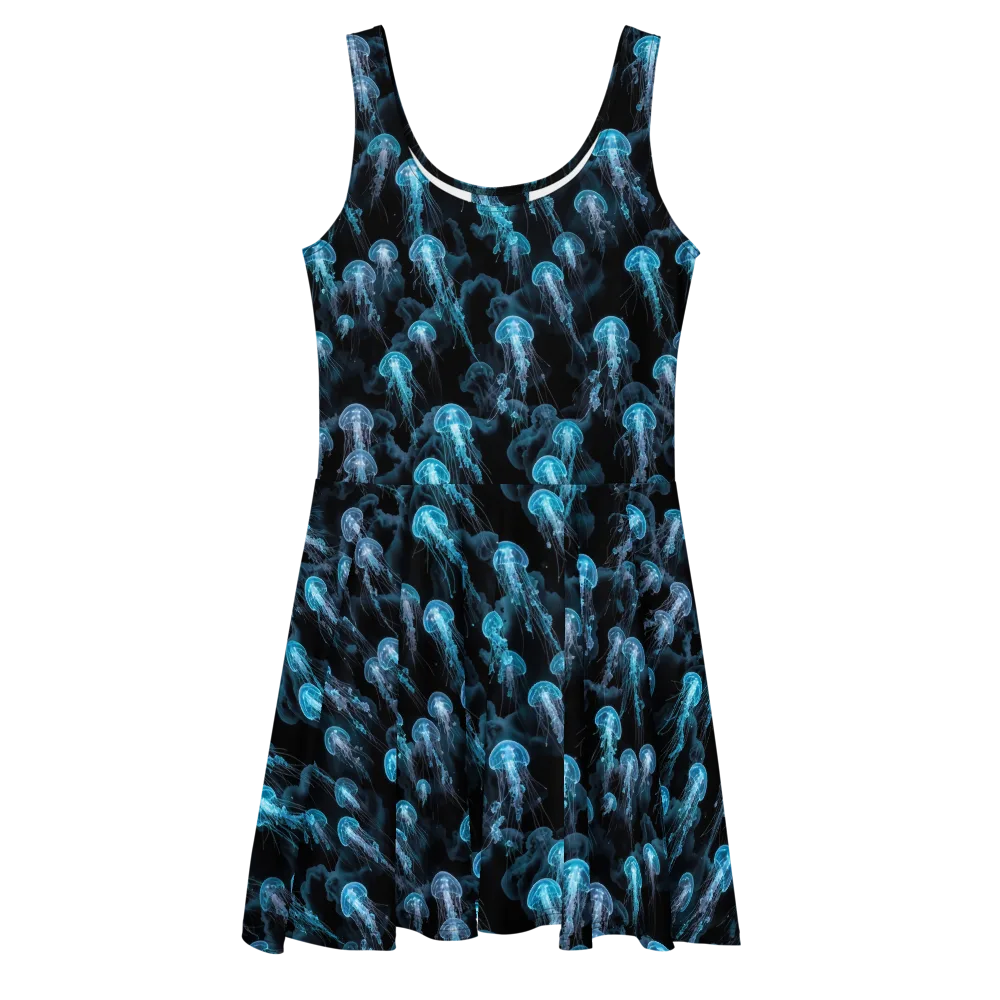Azure Abyss on Skater Dress — Front