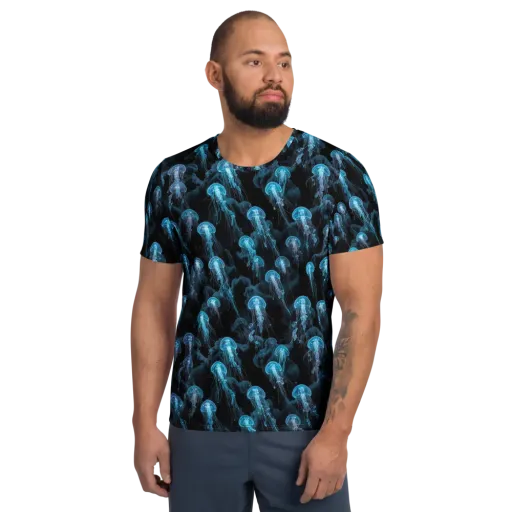 Azure Abyss on a Men's Athletic T-Shirt