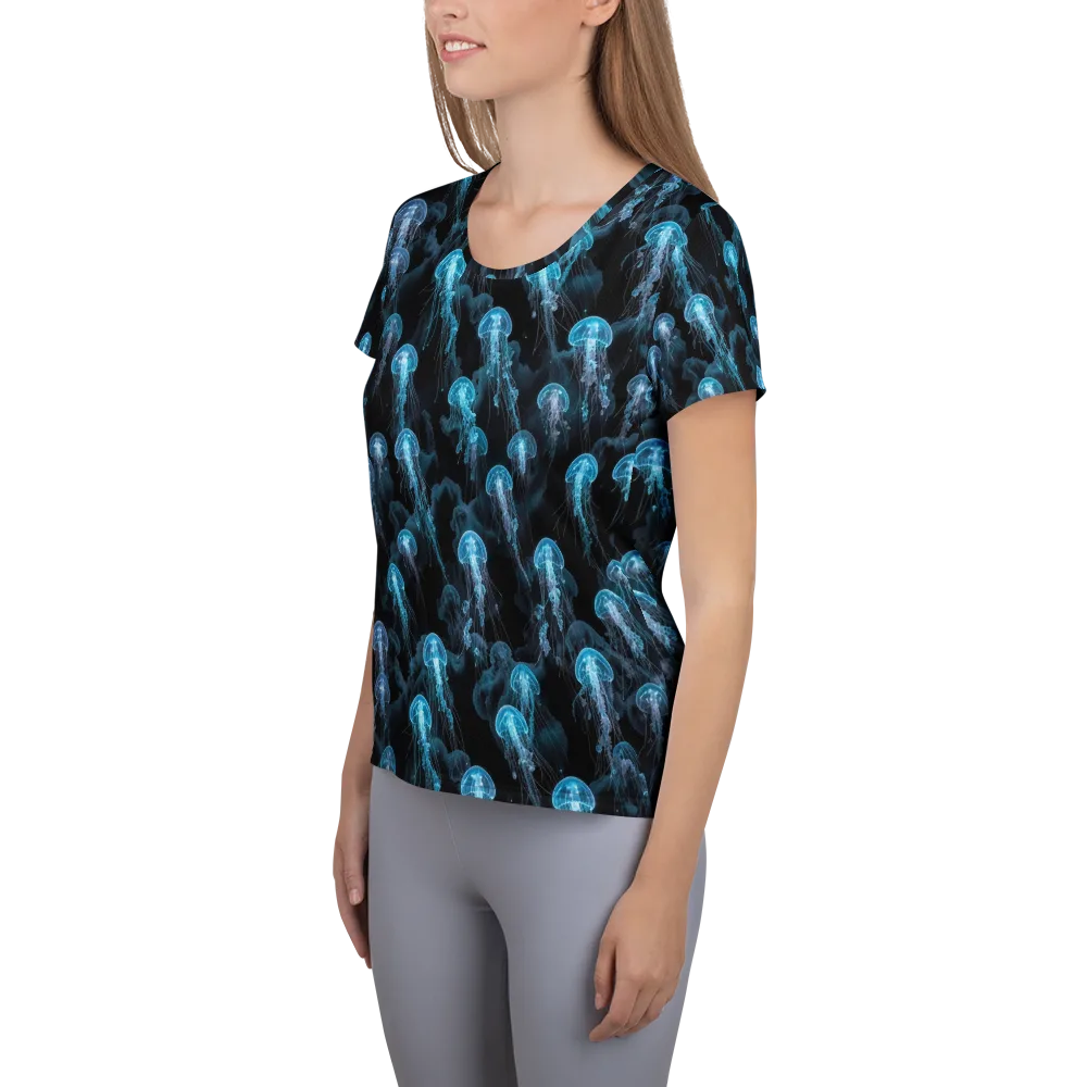Azure Abyss on Women's Athletic T-Shirt — Left