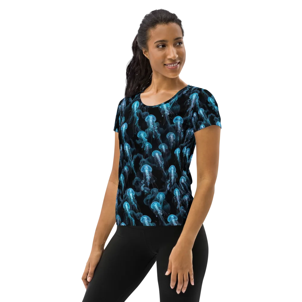 Azure Abyss on Women's Athletic T-Shirt — Left